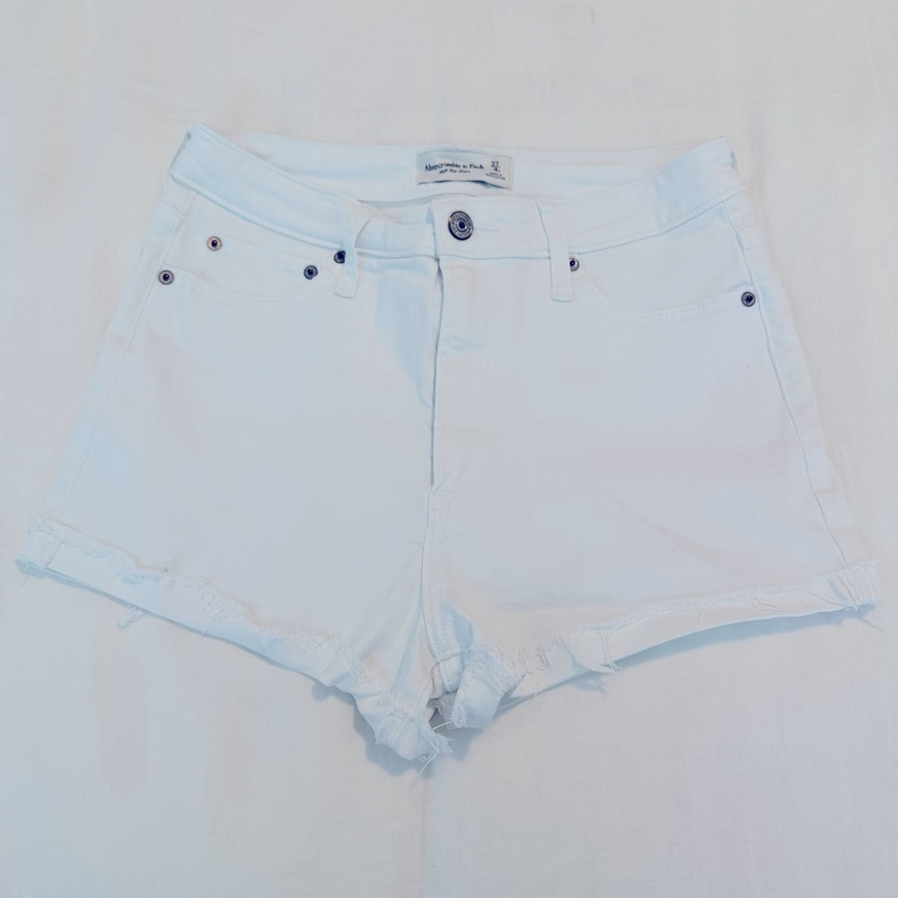 Abercrombie High Rise White Shorts Size 27 (4)